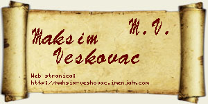 Maksim Veškovac vizit kartica
